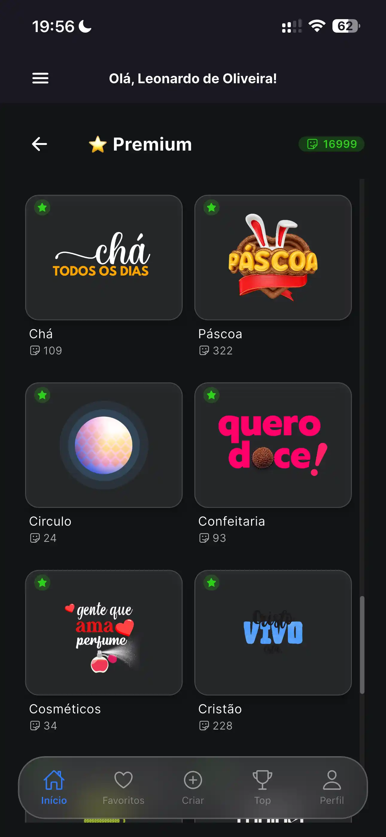 Pacotes premium no ColaPack